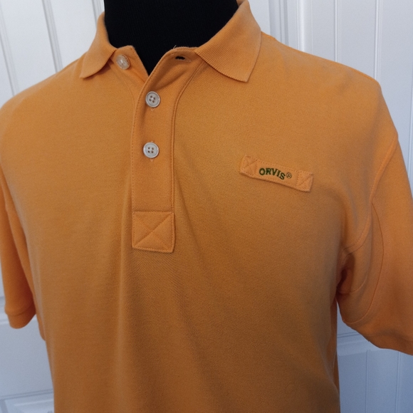 ORVIS Men's Signature Orange Polo Shirt M Cotton S - Picture 1 of 5